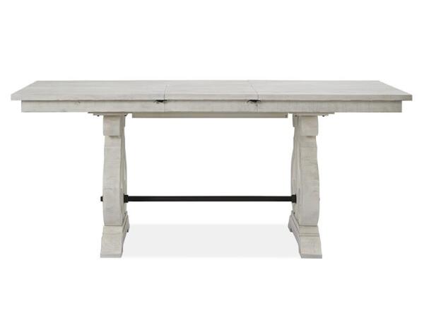 Bronwyn Rectangular Counter Height Table Dining Tables Alabaster, Toasted Nutmeg, Antique Brass w/Pewter Overlay, Baja Natural Fabric 19