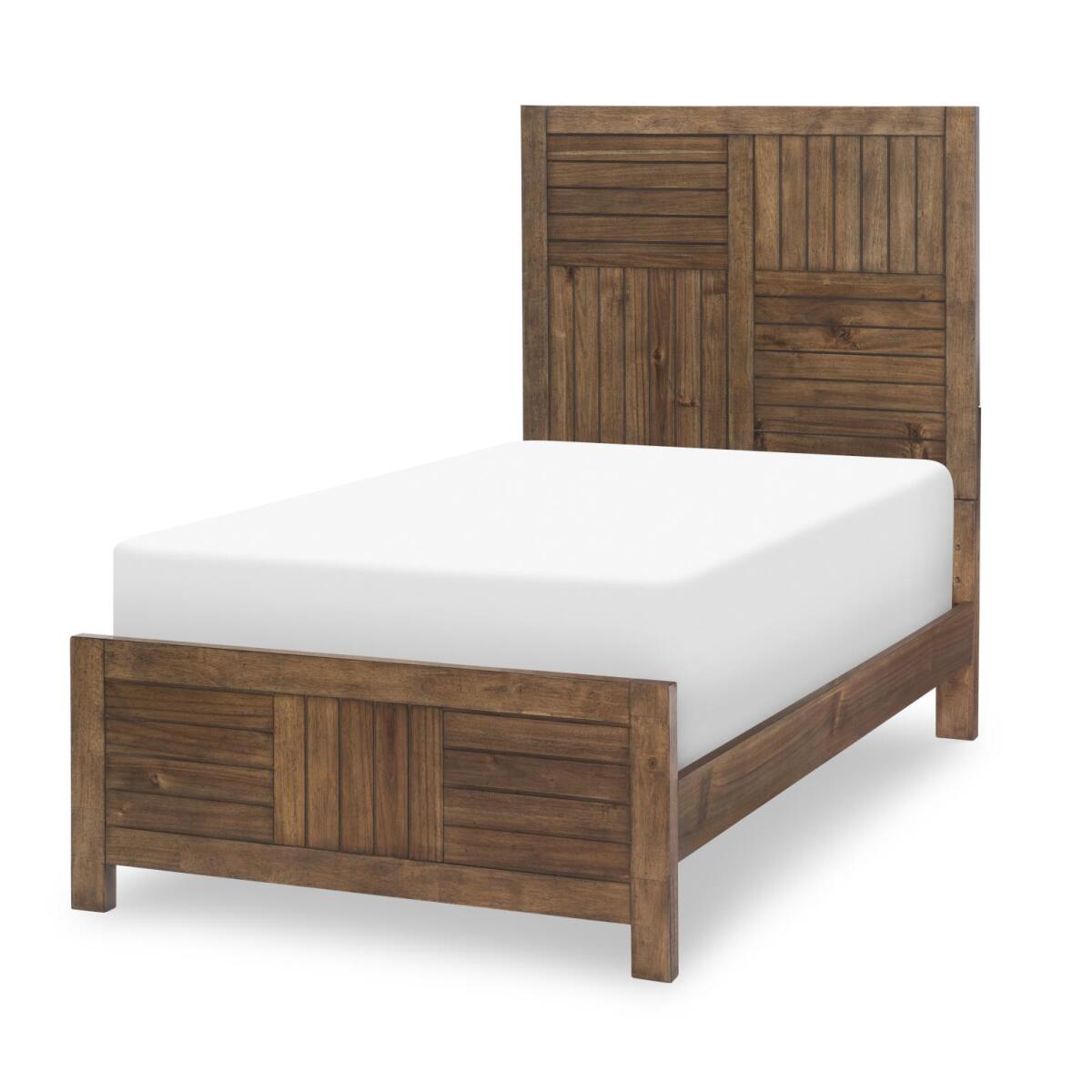 Complete Panel Bed, Twin 3/3 Brown Finish Youth Beds Brown 4