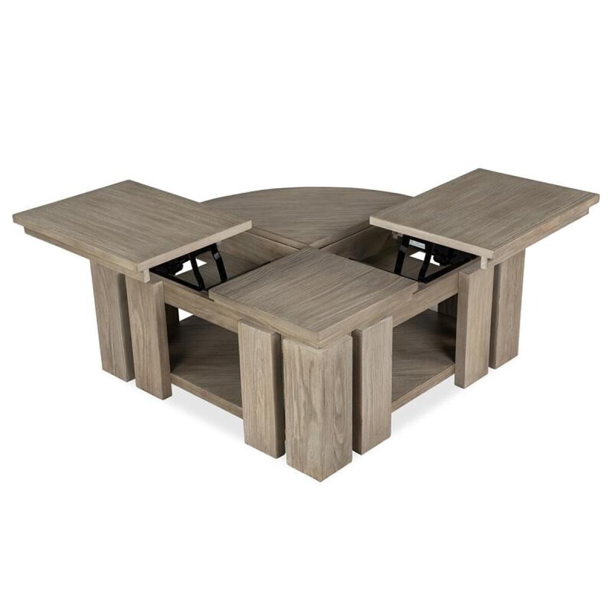 Conrad Pie Shaped Lift Top Cocktail Table w/Casters - Image 4
