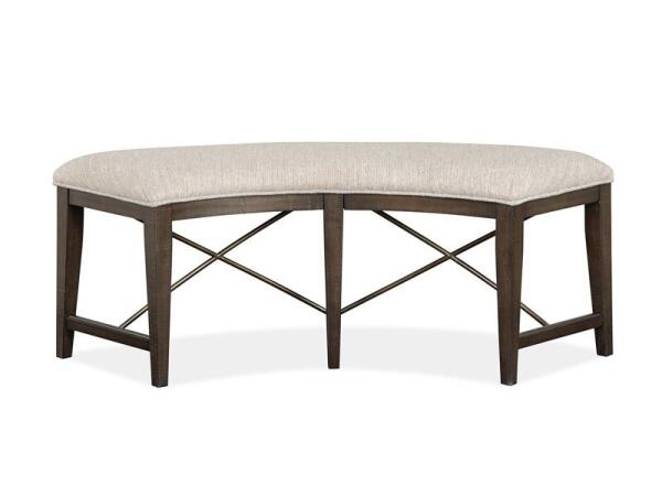 Westley Falls Curved Bench w/Upholstered Seat - Image 4