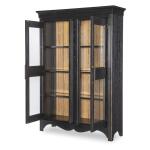 Glass Front Display Cabinet Dining Storage Barnwood Oak And Kettle Black 17