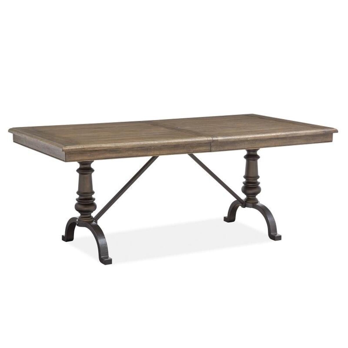 Roxbury Manor Wood Rectangular Dining Table Posts KD Dining Tables Brown 4