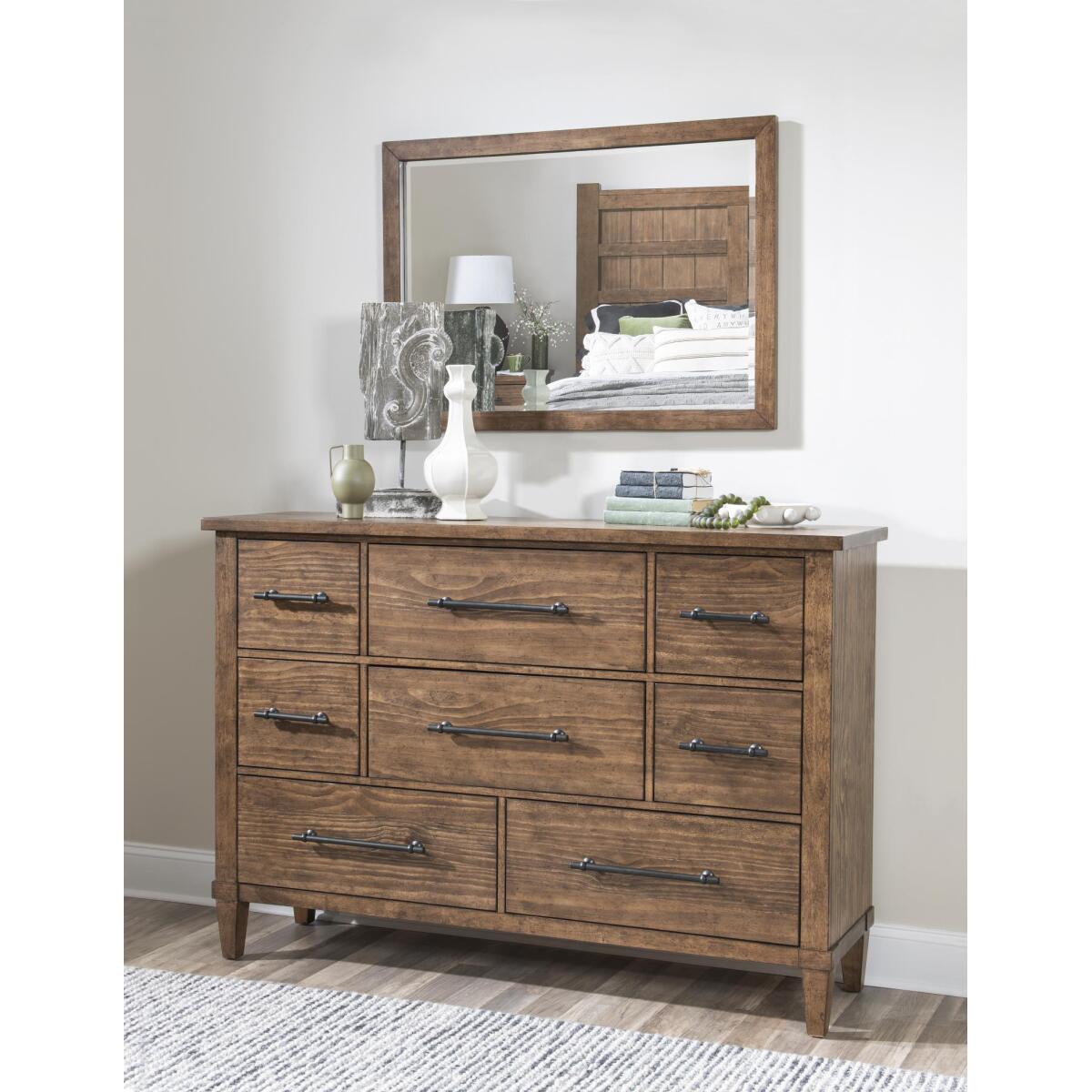 Rectangular Mirror Bedroom Mirrors Brown 6