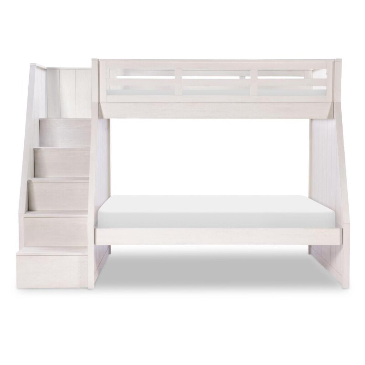 Complete Twin Over Full Bunk Bed Youth Beds Bleached Linen 5