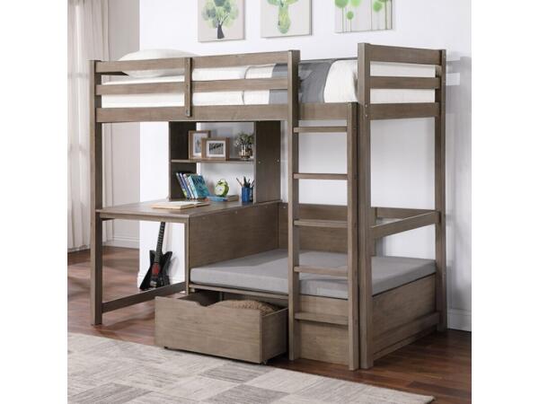 Callistus Twin/Workstation Loft Bed Youth Beds Brown