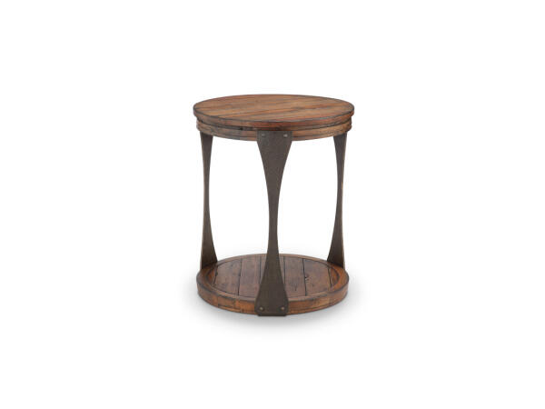 Round End Table End tables Bourbon and Aged iron