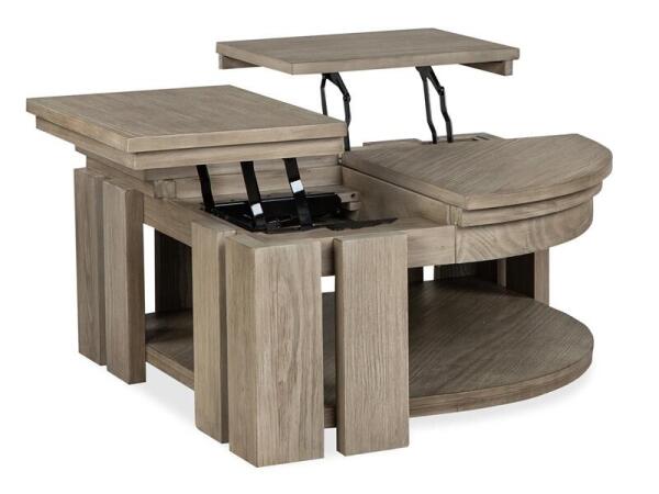 Conrad Pie Shaped Lift Top Cocktail Table w/Casters - Image 13