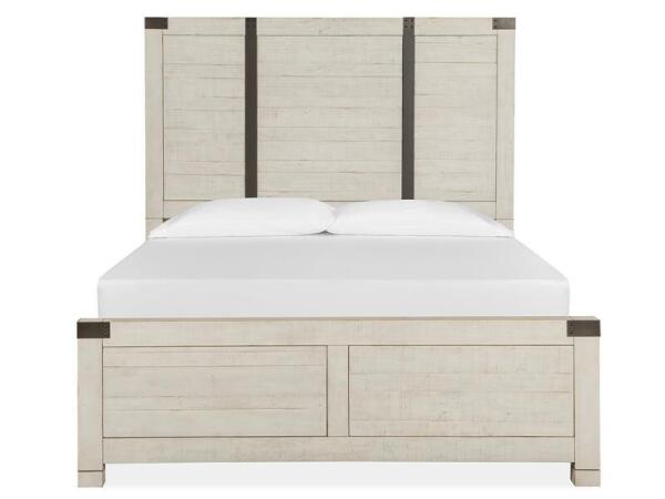 Chesters Mill Wood Queen Panel Bed Footboard SU Bed Parts Alabaster and Aged Iron
