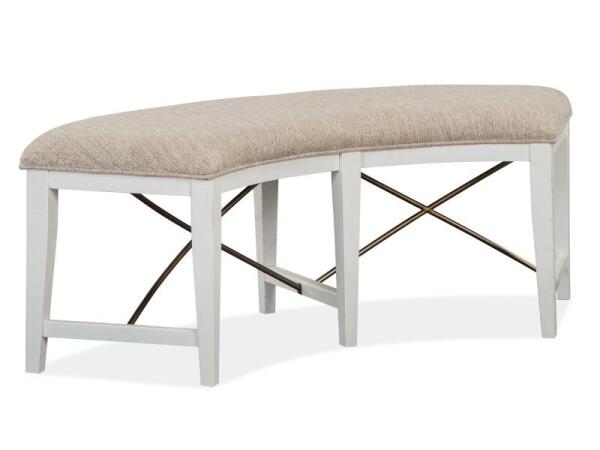 Heron Cove Curved Bench w/Upholstered Seat Chairs & Benches Chairs & Benches