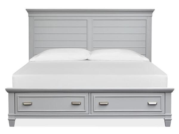 Charleston Complete Cal.King Panel Storage Bed - Grey