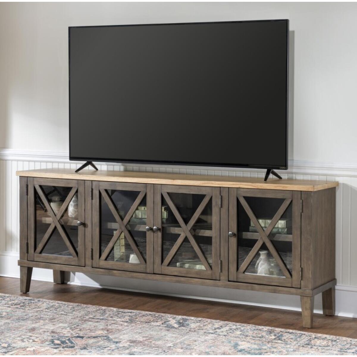 Media Console Entertainment Stands Amber And Cocoa 6