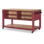 Kitchen Island 6 Drw W/casters Dining Storage Barnwood Oak And Spiced Apple 16