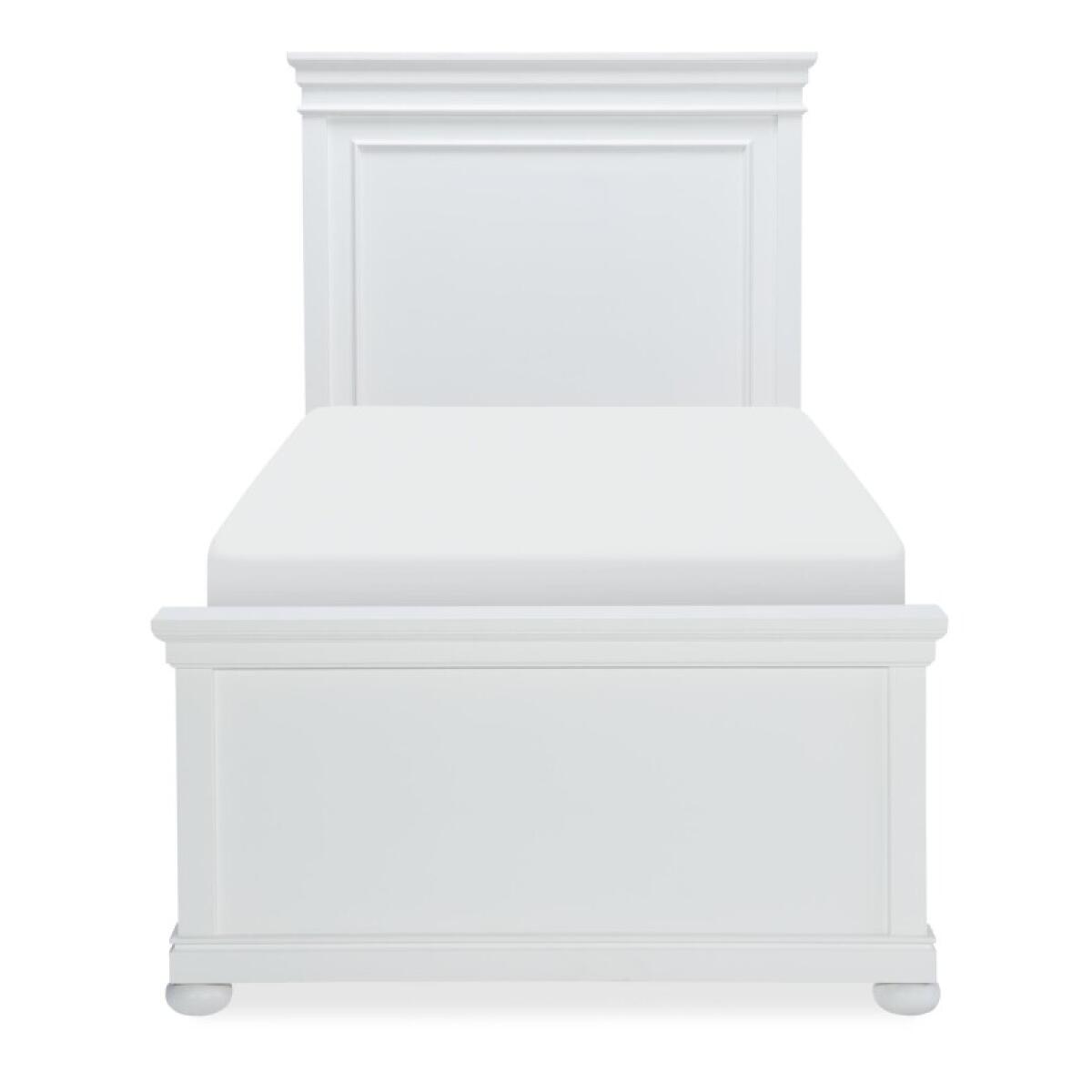 Complete Panel Twin Bed White Finish - Image 3