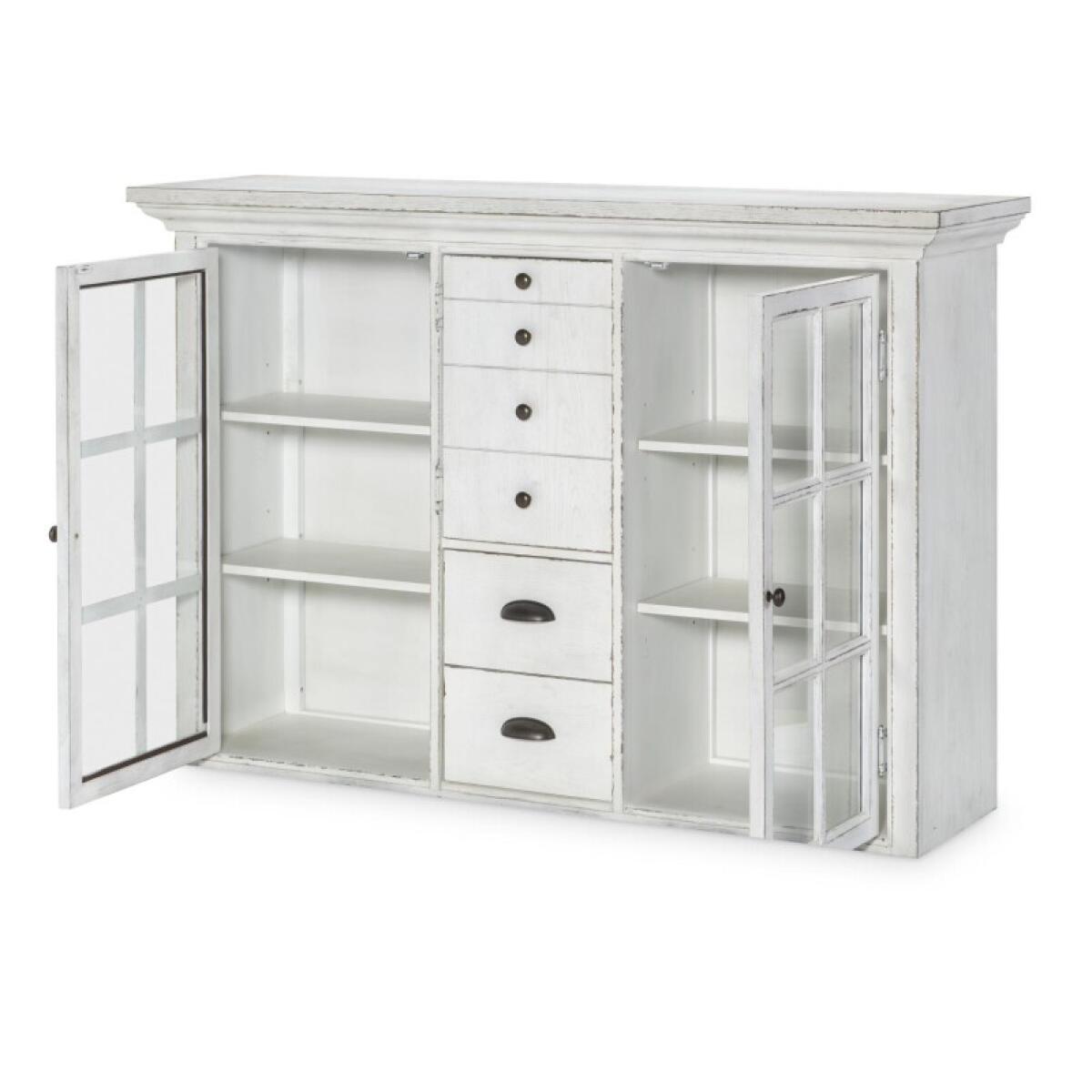Credenza Hutch Dining Storage Aged White 5