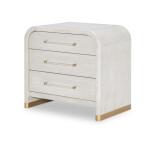 Oyster Three Drawer Nightstand Nightstands Cream 9