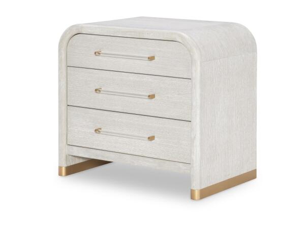Oyster Three Drawer Nightstand Nightstands Cream