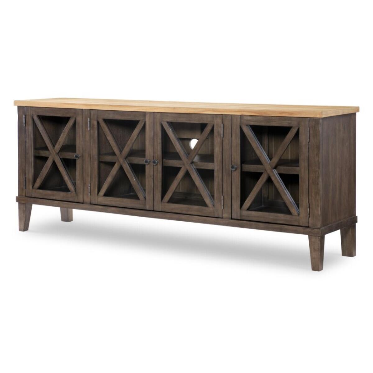 Media Console Entertainment Stands Amber And Cocoa 4