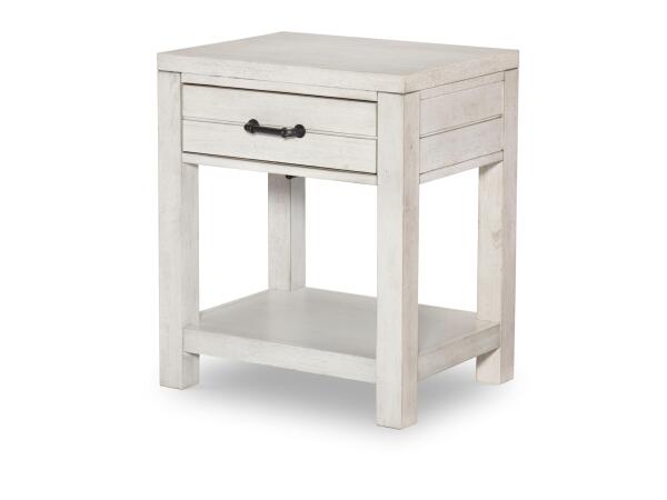 Open Night Stand Stone Path Gray Finish Youth Nightstands Cream