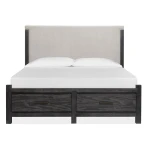 Plum B5990-75A Complete Cal.King Panel Storage Bed w/Upholstered Headboard
