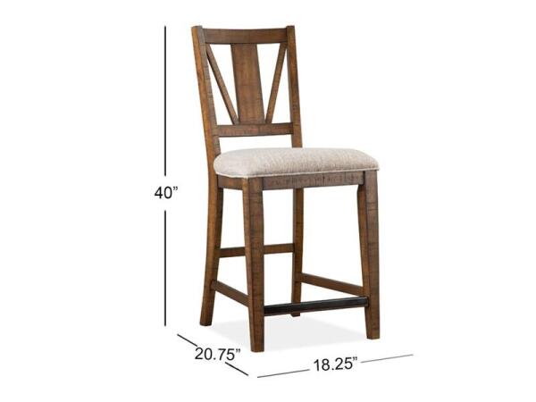 Bay Creek Counter Chair w/Upholstered Seat (2/ctn) Chairs & Benches Brown 15