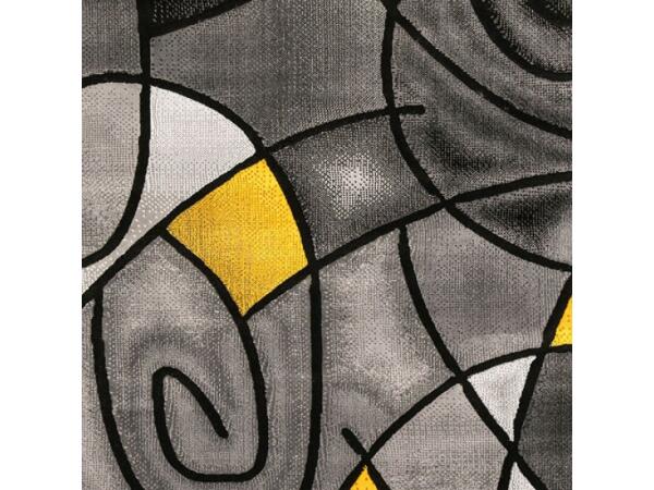 Sivas Area Rug 5′ x 7’2″ Rugs Charcoal/Yellow