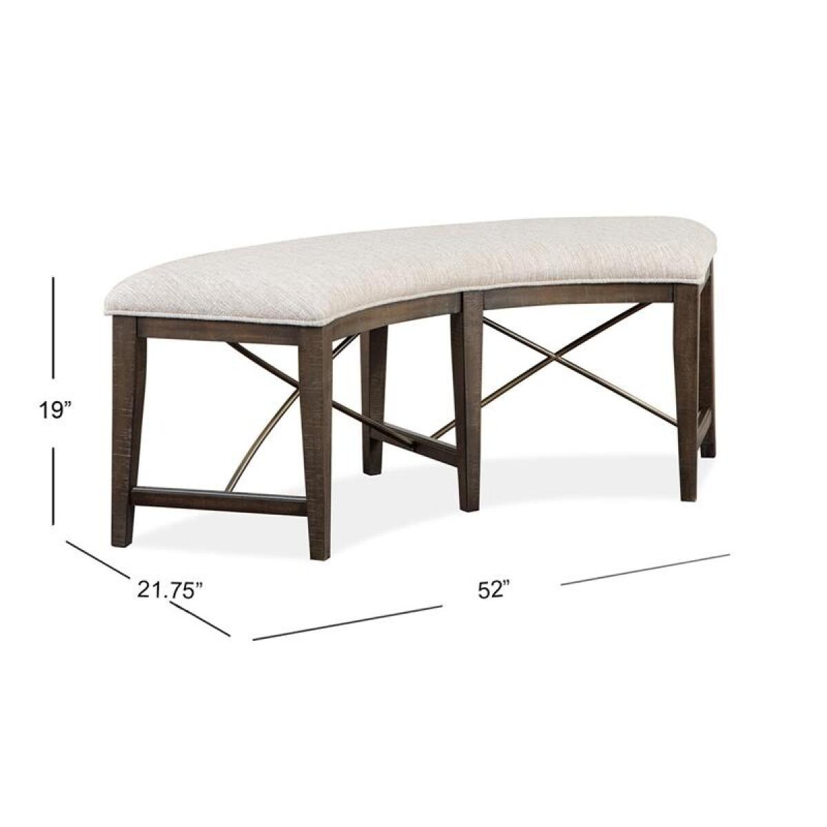 Westley Falls Curved Bench w/Upholstered Seat - Image 3