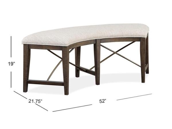 Westley Falls Curved Bench w/Upholstered Seat - Image 3