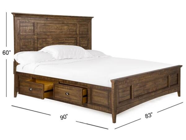 Bay Creek Complete Cal.King Panel Bed with Storage Rails Beds Beds 9