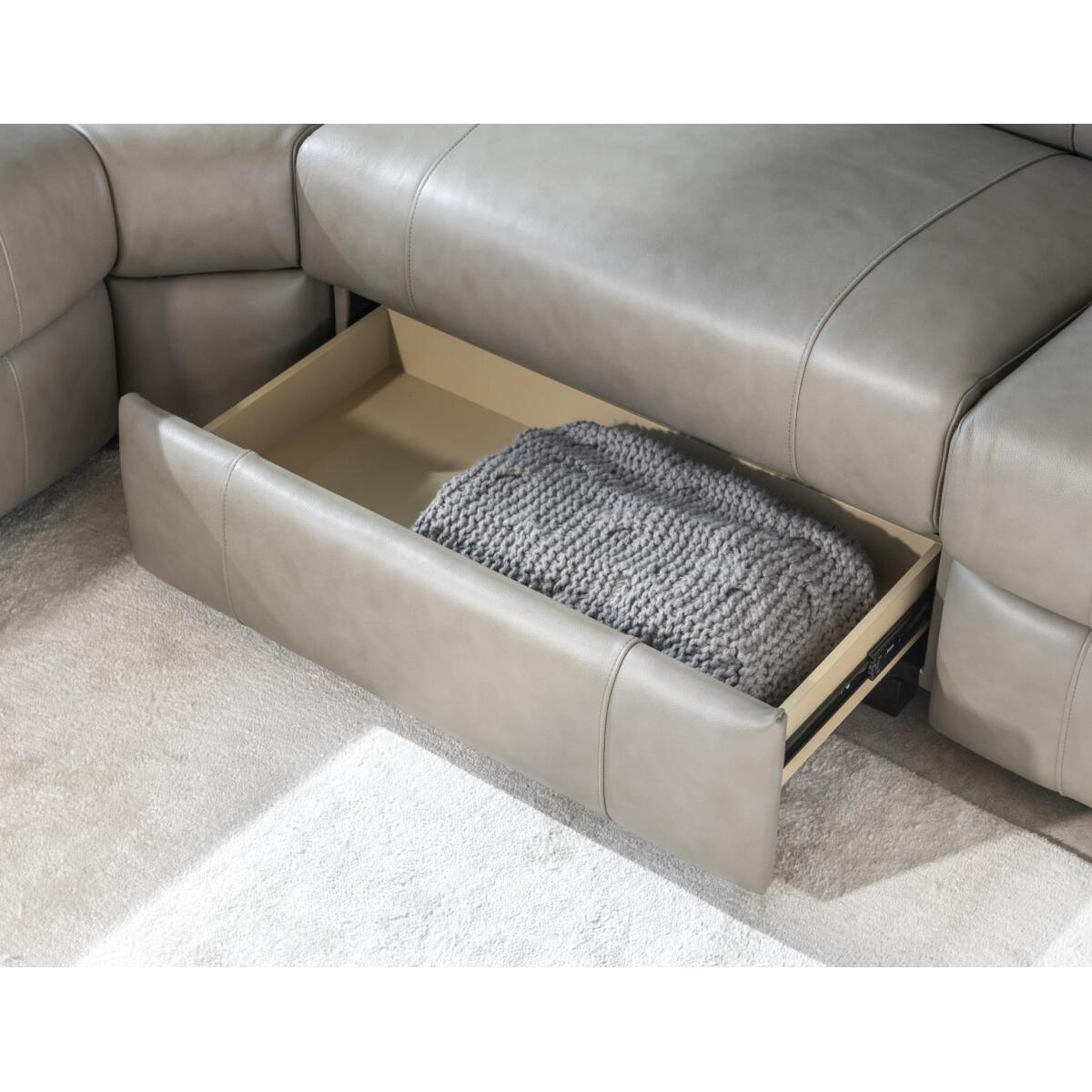 Armless Chair With Storage Drawer And Manual Ratchet Sectionals Gray 7