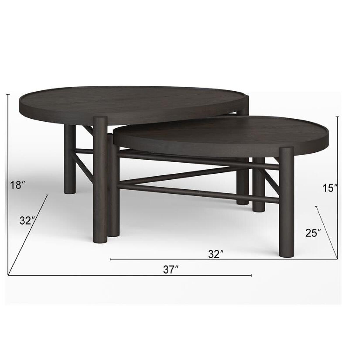 Hadleigh Black Shaped Nesting Cocktail Table - Image 6
