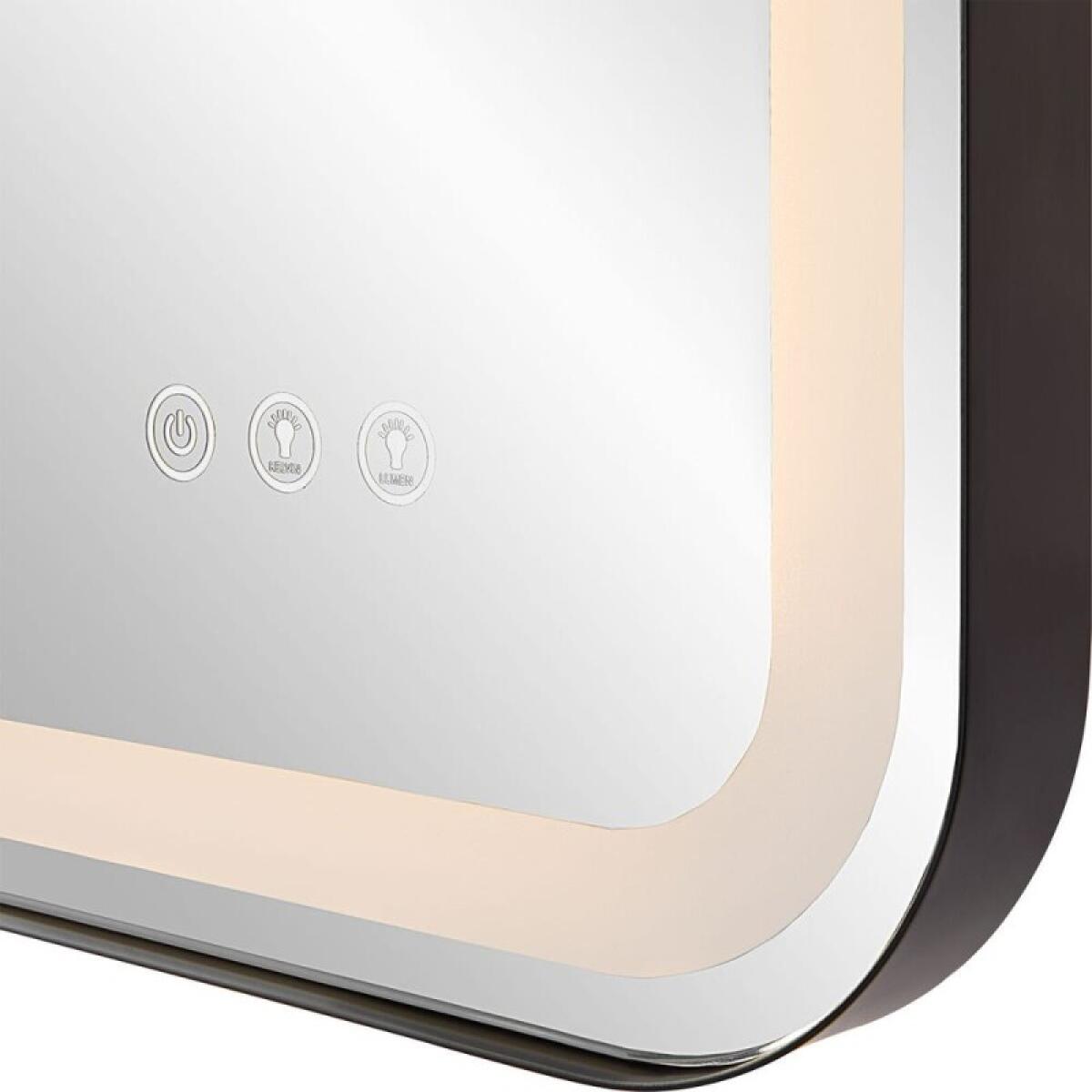 Crofton Lighted Large Mirror, Black - Image 8