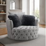 Sofi Button Tufted Swivel Chair - Image 3