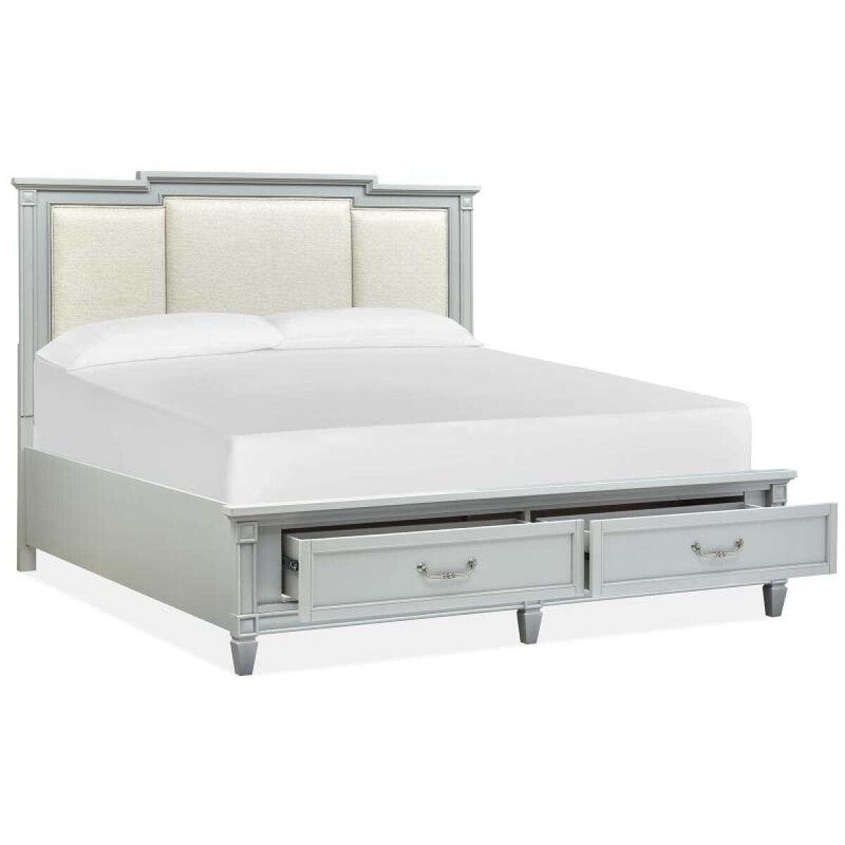 Glenbrook B5668-55A Queen Panel Storage Bed w/Upholstered Headboard - Image 4