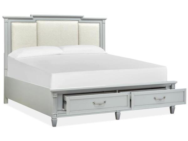 Glenbrook B5668-55A Queen Panel Storage Bed w/Upholstered Headboard - Image 4