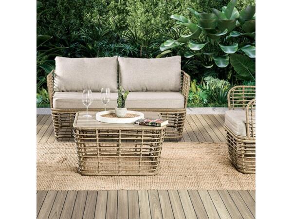 Johari 4 Pc. Conversation Set Outdoor Sets Cream