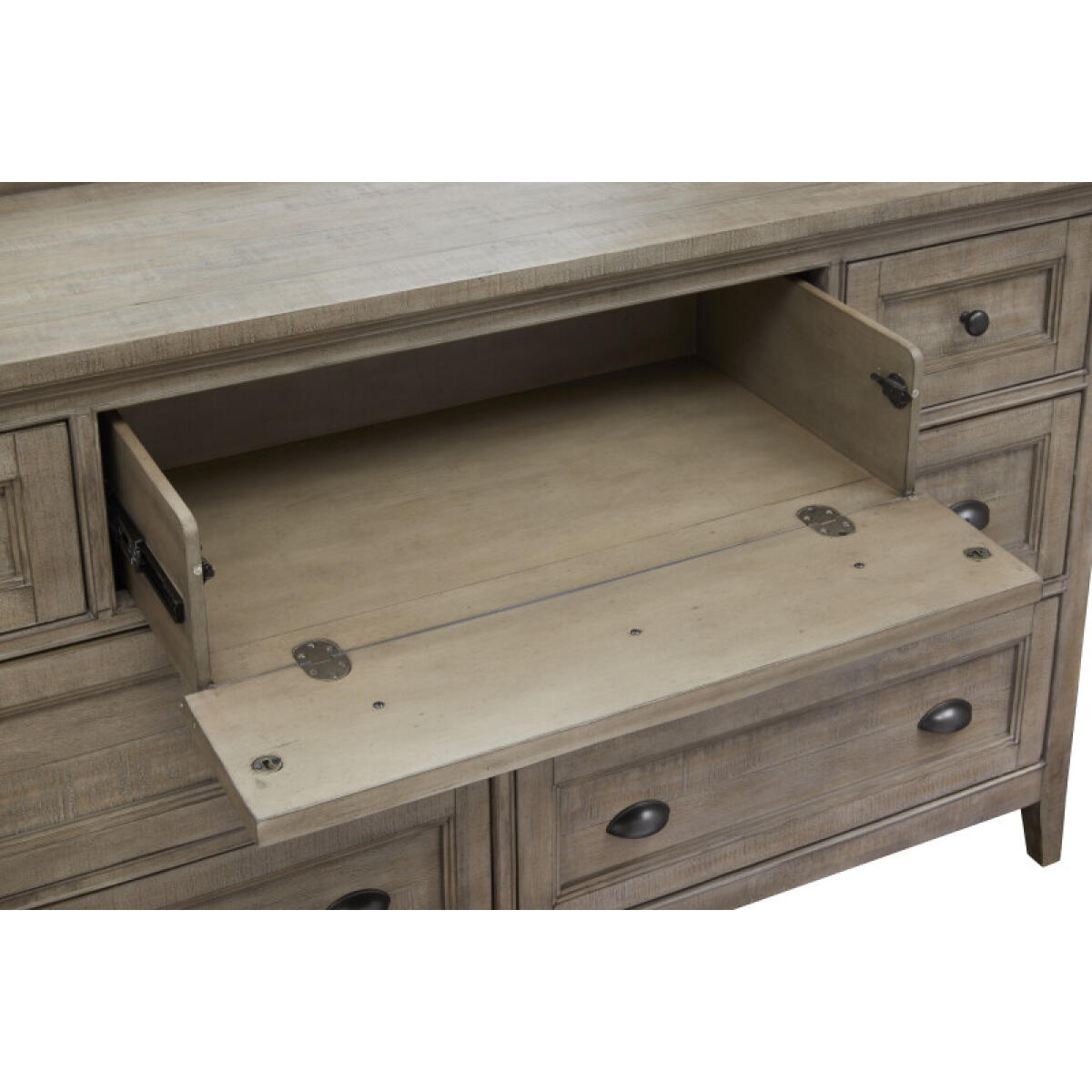 Drawer Dresser with Landscape Mirror Dressers Brown 9