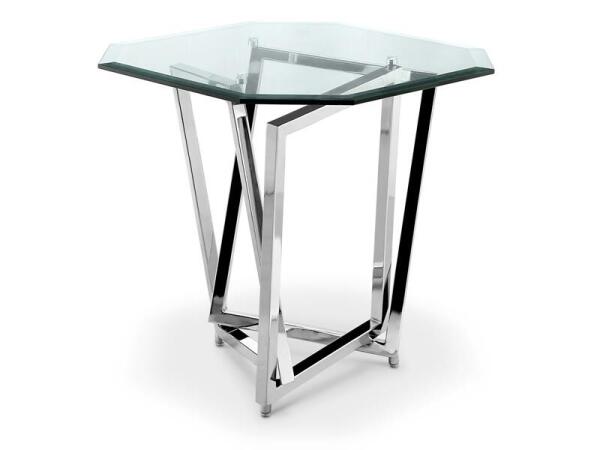 Lenox Square Octoganal End Table End tables Chrome