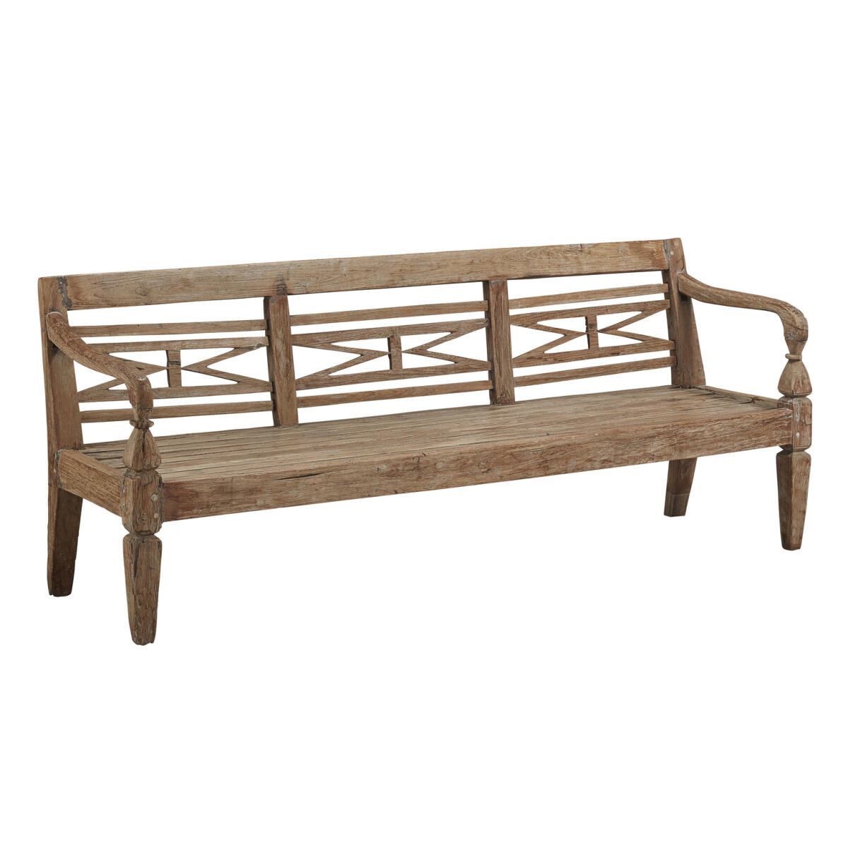 Antique Plantation Grown Teak Bench - Image 2