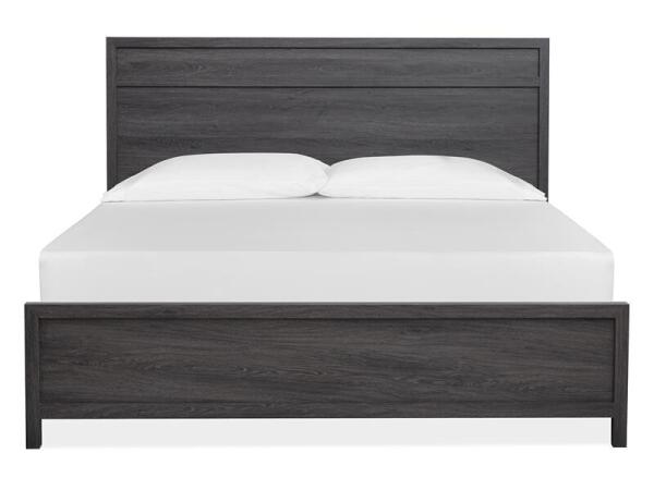 Merrifield - Black Wood Queen Panel Bed Headboard KD