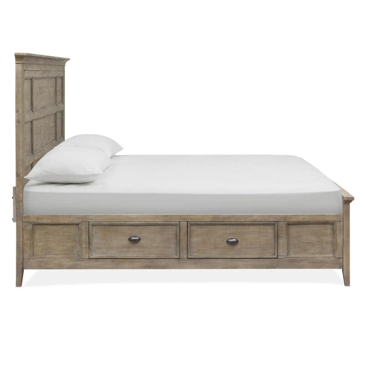 Paxton Place Complete Queen Panel Bed with Storage Rails - Image 9