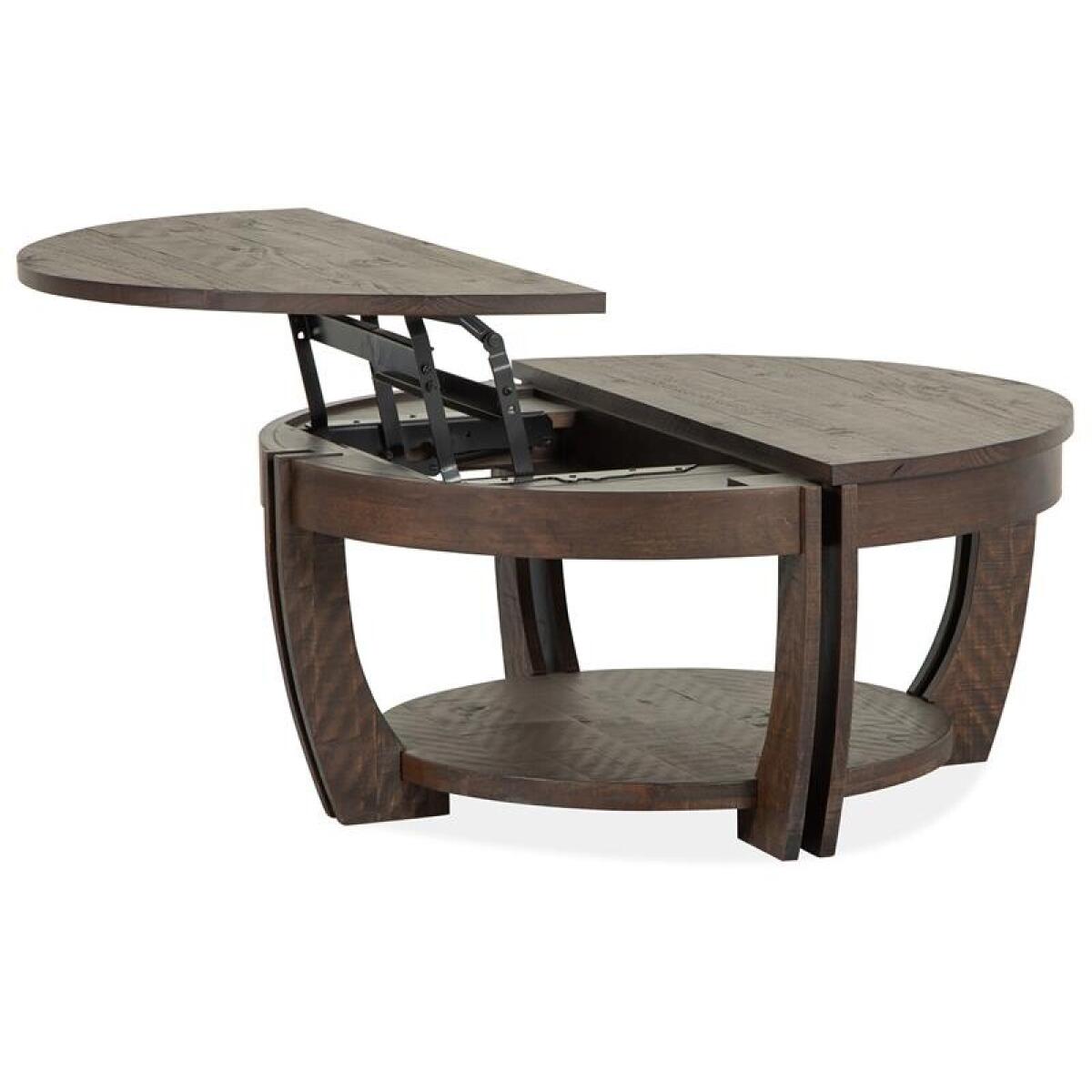 Lyndale Lift Top Storage Cocktail Table w/Casters Cocktail & Coffee Tables Brown 8