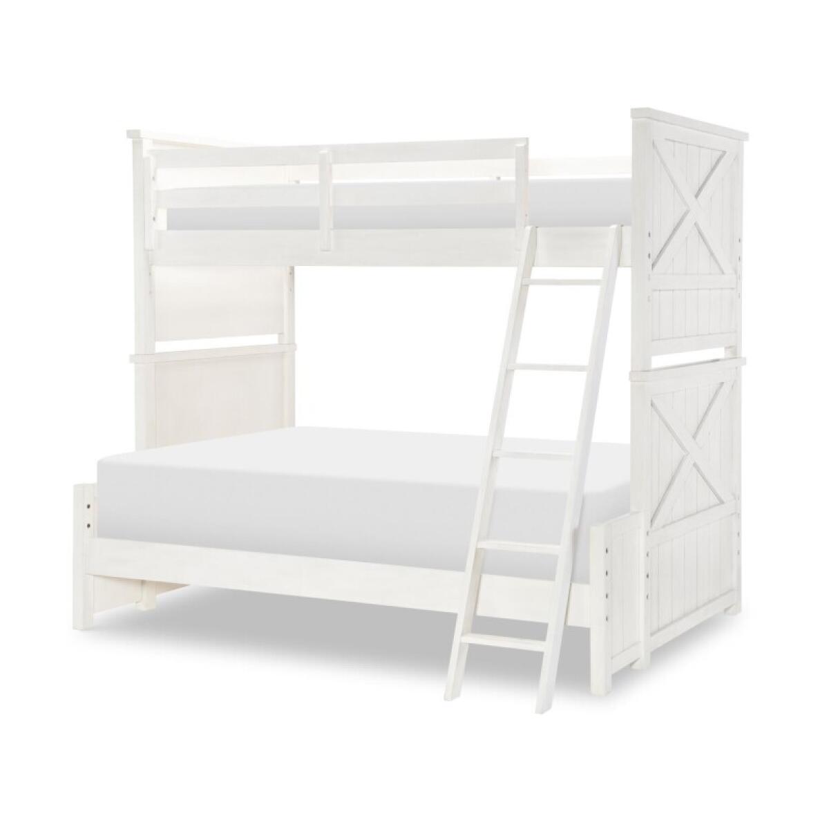 Complete Twin Over Full Bunk Bed White Finish Youth Beds Aged White 4