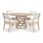 Complete Round Pedestal Table Dining Sets Brown 25