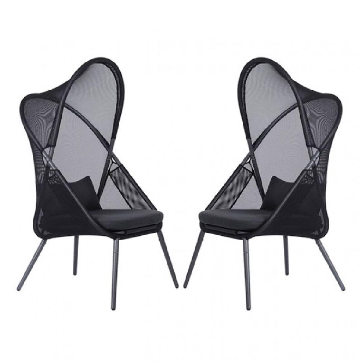 Alverta Foldable Chair (2/Ctn) Outdoor Chairs Black 5