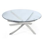 Zila Brushed Nickel Round Cocktail Table Base KD