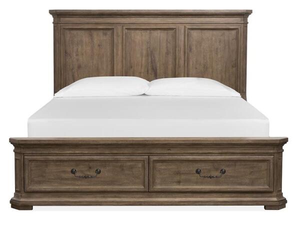 Adler Court Wood King Panel Bed Storage Footboard KD Bed Parts Bed Parts