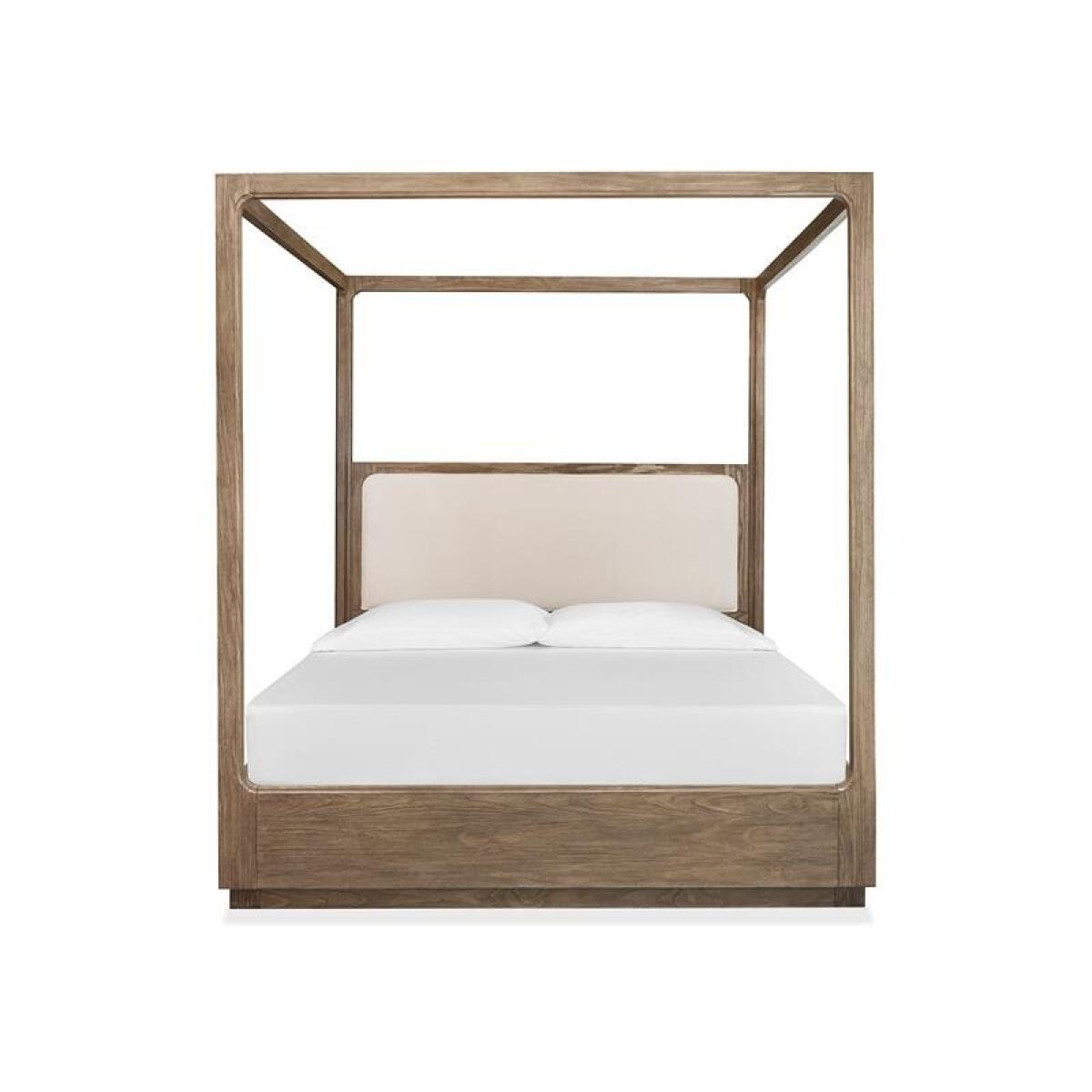 Westbourne B5888-56H Wood Queen Poster Bed Uph.HB+FB+ShortCanopies+Slats KD - Image 2