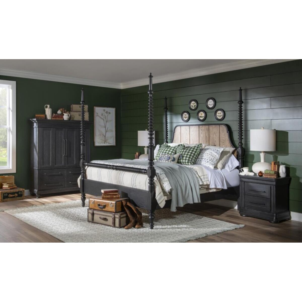 Armoire 4-drawers Dressers Black 11