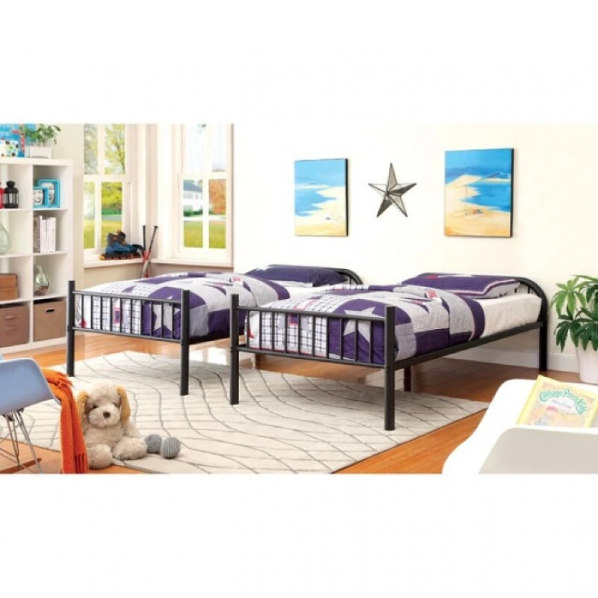 Rainbow Twin/Twin Bunk Bed Youth Beds Black 5