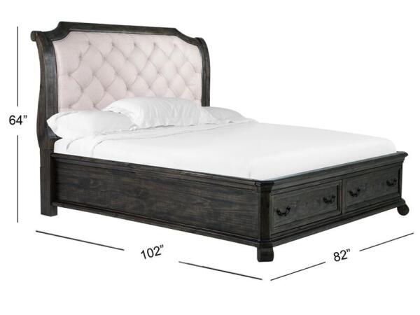 Bellamy Complete Cal.King Sleigh Storage Bed - Image 4